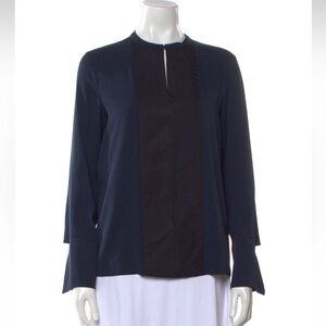 Giorgio Armani Silk Blouse Navy Blue